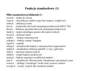 funkcje standardowe 1