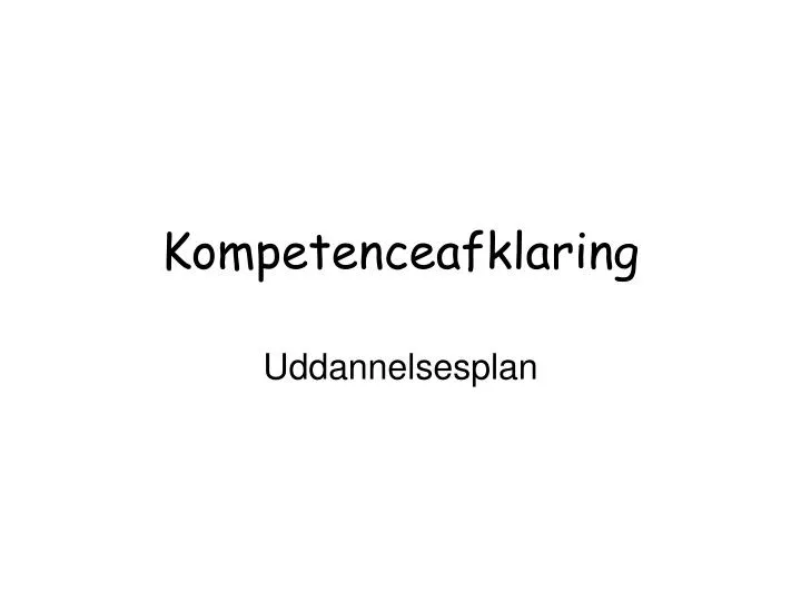 kompetenceafklaring