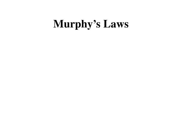 murphy s laws