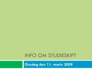 info om studieskift