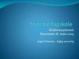 stj rdal fagskole