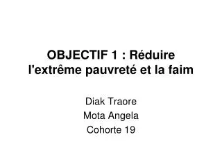 objectif 1 r duire l extr me pauvret et la faim