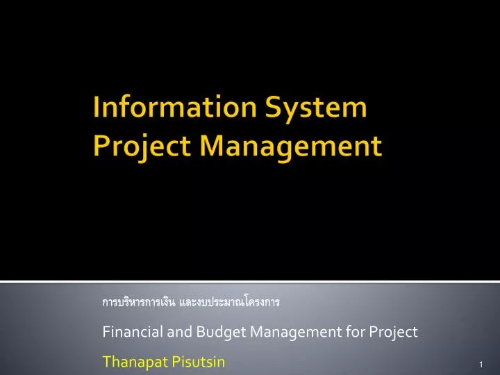 financial and budget management for project thanapat pisutsin