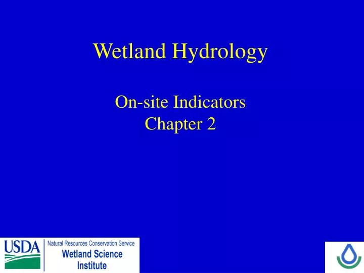 wetland hydrology on site indicators chapter 2