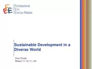 Sustainable Development in a Diverse World