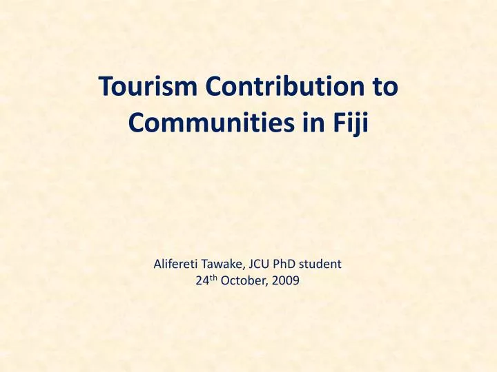 tourism contribution to communities in fiji