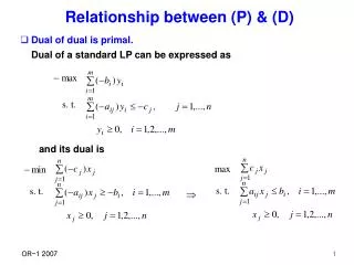Relationship between (P) &amp; (D)