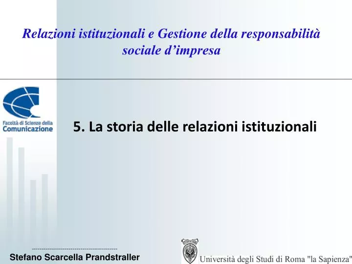 relazioni istituzionali e gestione della responsabilit sociale d impresa