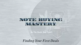 Finding Your First Deals