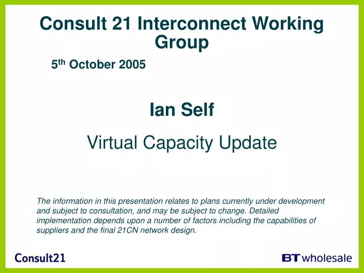 consult 21 interconnect working group