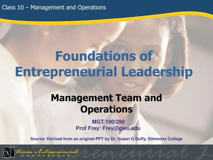 foundations of entrepreneurial leadership
