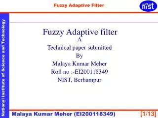 Fuzzy Adaptive filter