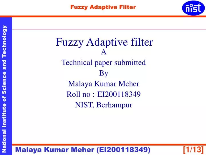 fuzzy adaptive filter