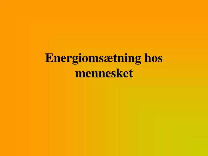 energioms tning hos mennesket