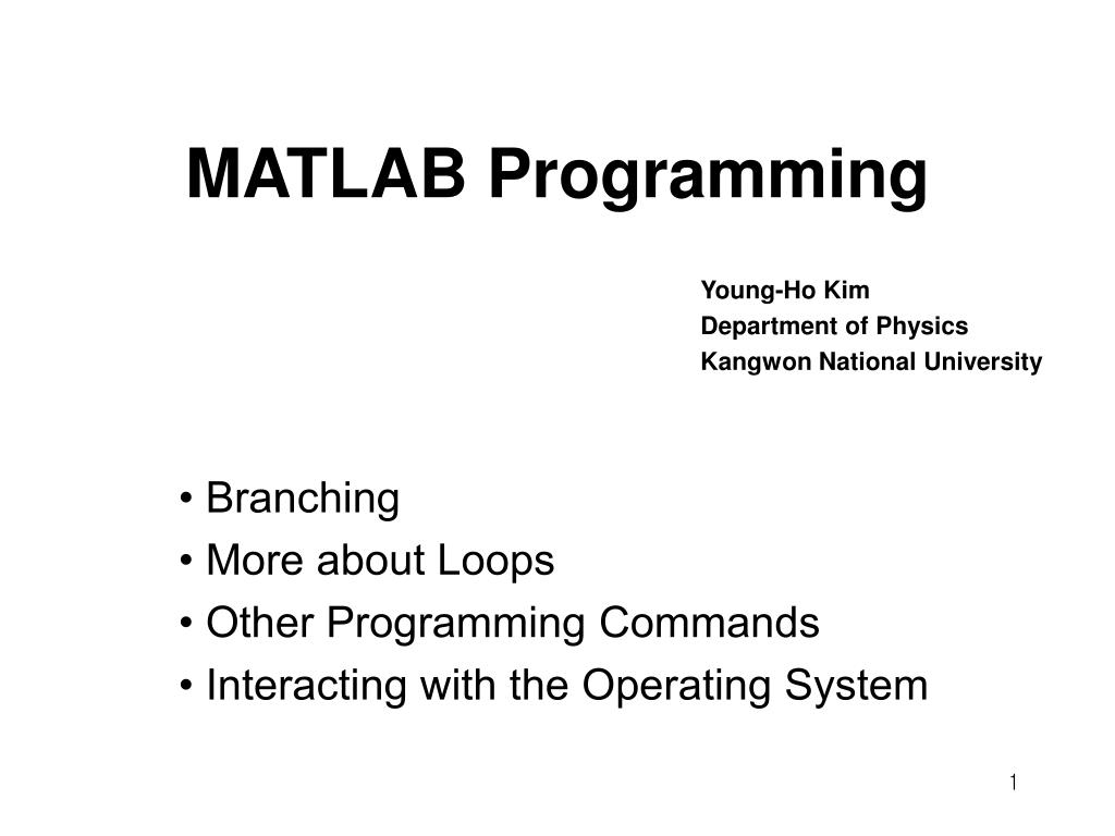 PPT - MATLAB Programming PowerPoint Presentation, free download - ID ...