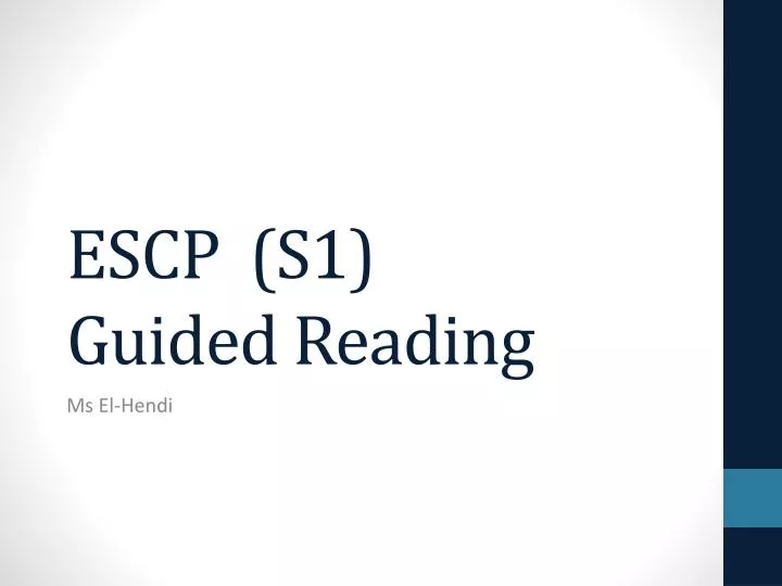 escp s1 guided reading