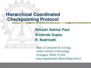 Hierarchical Coordinated Checkpointing Protocol