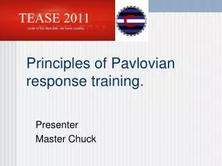 Principles of Pavlovian response training.