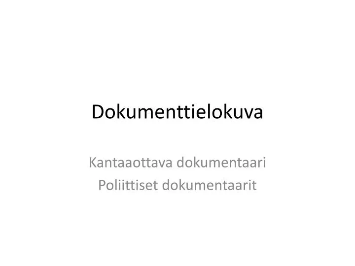 dokumenttielokuva