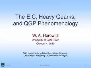 The EIC, Heavy Quarks, and QGP Phenomenology