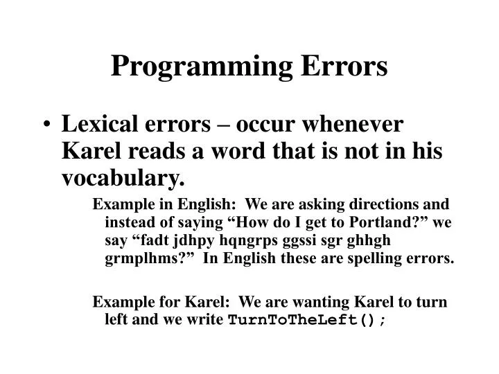 programming errors