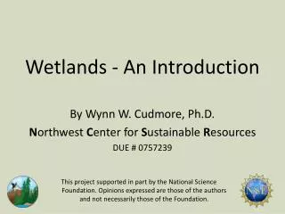 Wetlands - An Introduction