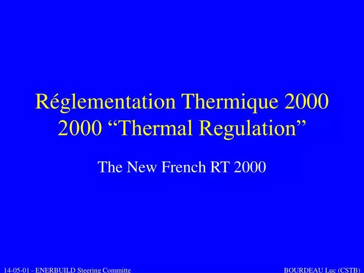 r glementation thermique 2000 2000 thermal regulation
