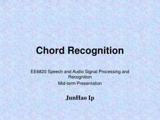 Chord Recognition