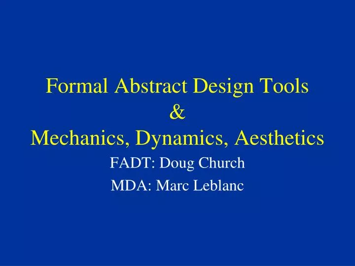 formal abstract design tools mechanics dynamics aesthetics
