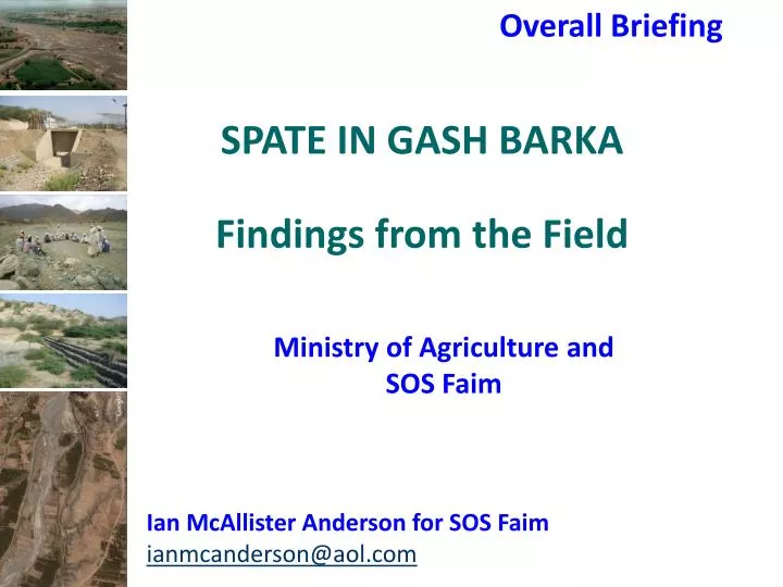 spate in gash barka findings from the field