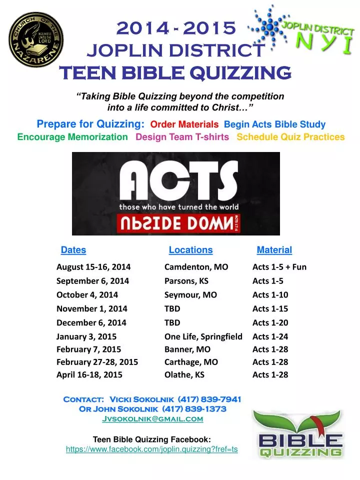 2014 2015 joplin district teen bible quizzing