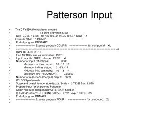 Patterson Input
