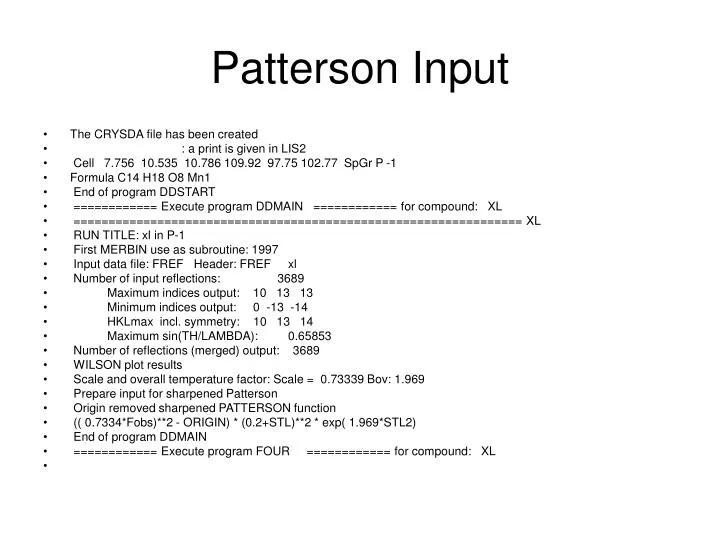 patterson input