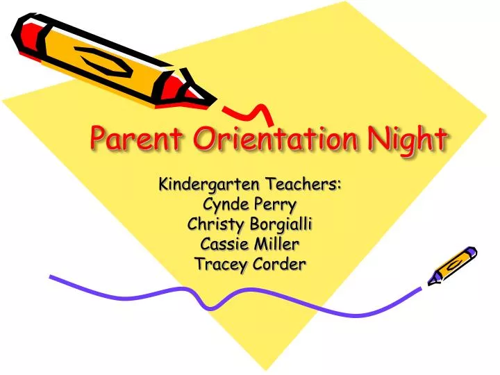 parent orientation night