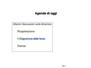agenda di oggi