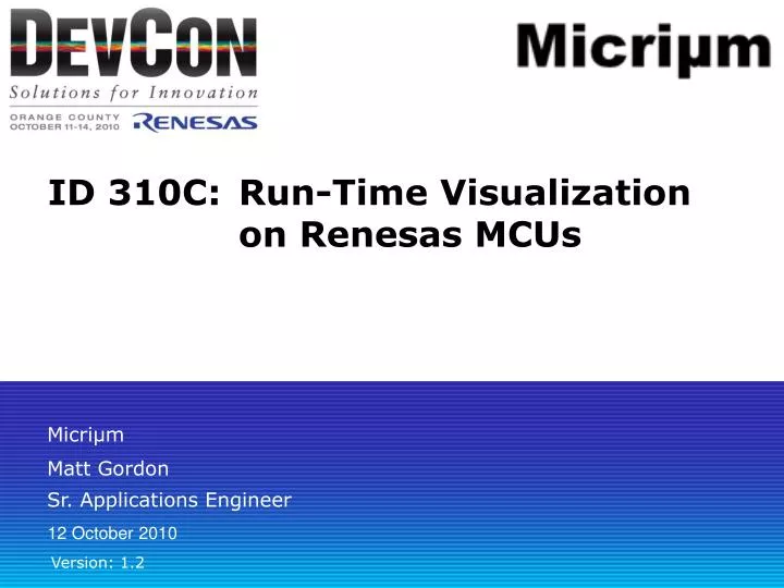 id 310c run time visualization on renesas mcus