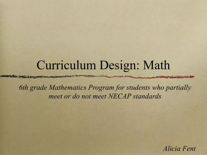 curriculum design math