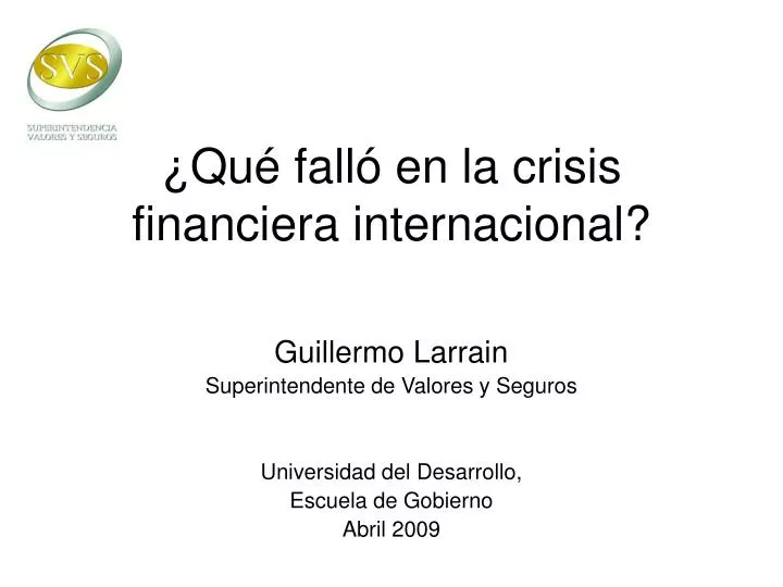 qu fall en la crisis financiera internacional