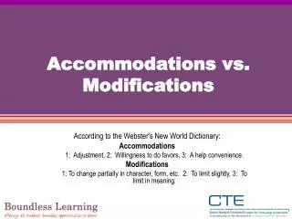 Accommodations vs. Modifications