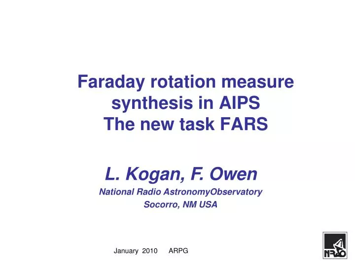 faraday rotation measure synthesis in aips the new task fars