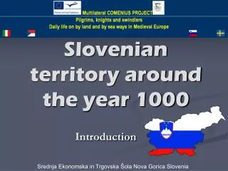 Slovenian territory around the year 1000