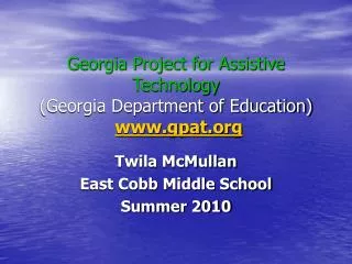 Georgia Project for Assistive Technology (Georgia Department of Education) gpat