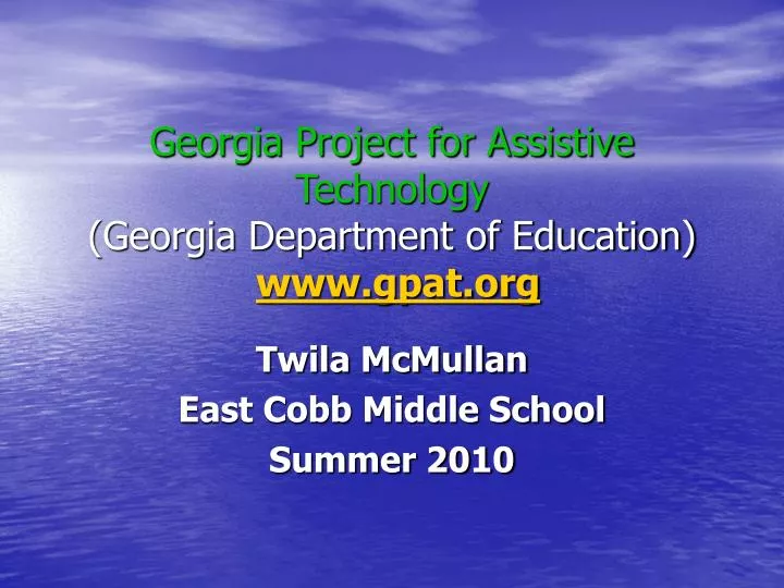 georgia project for assistive technology georgia department of education www gpat org