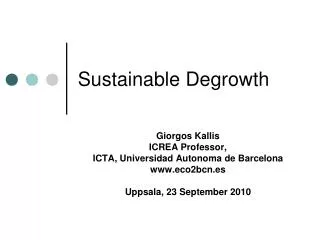 Sustainable Degrowth