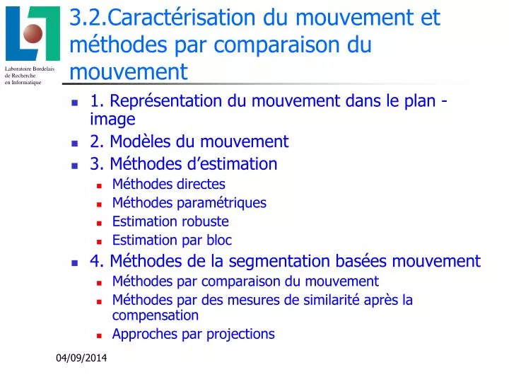 3 2 caract risation du mouvement et m thodes par comparaison du mouvement