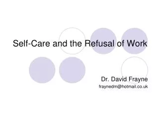 Self-Care and the Refusal of Work