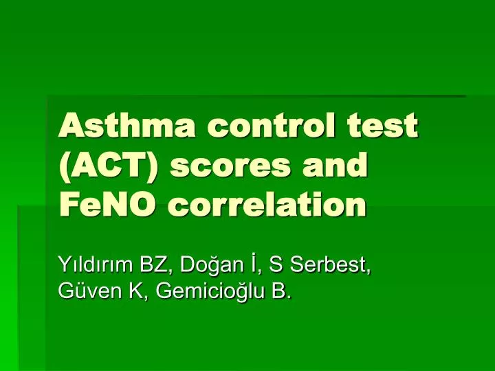 asthma control test act scores and feno correlation