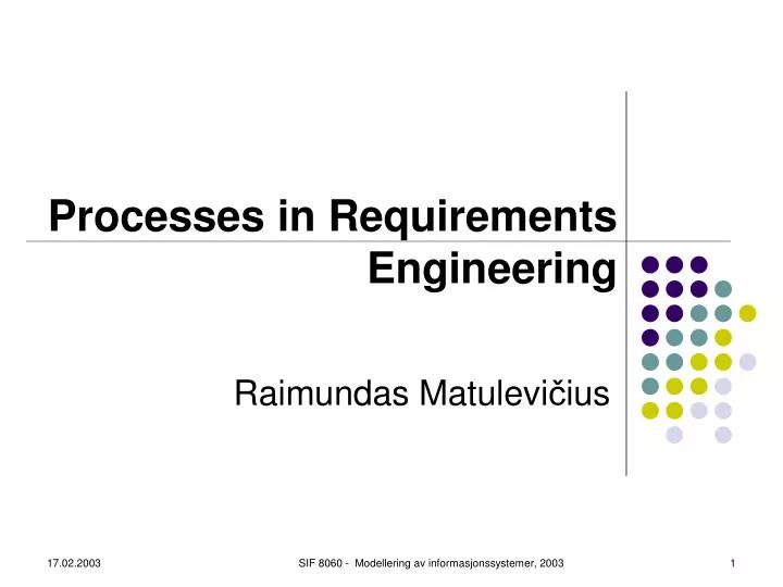 processes in requirements engineering