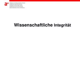 wissenschaftliche integrit t