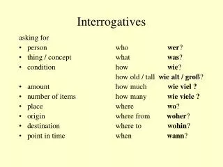 interrogatives